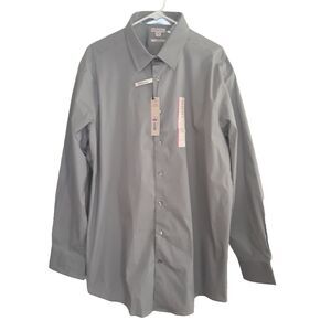 MERONA Button Up Slim Fit Shirt Men Gray XXL Gray Long Sleeve NWT